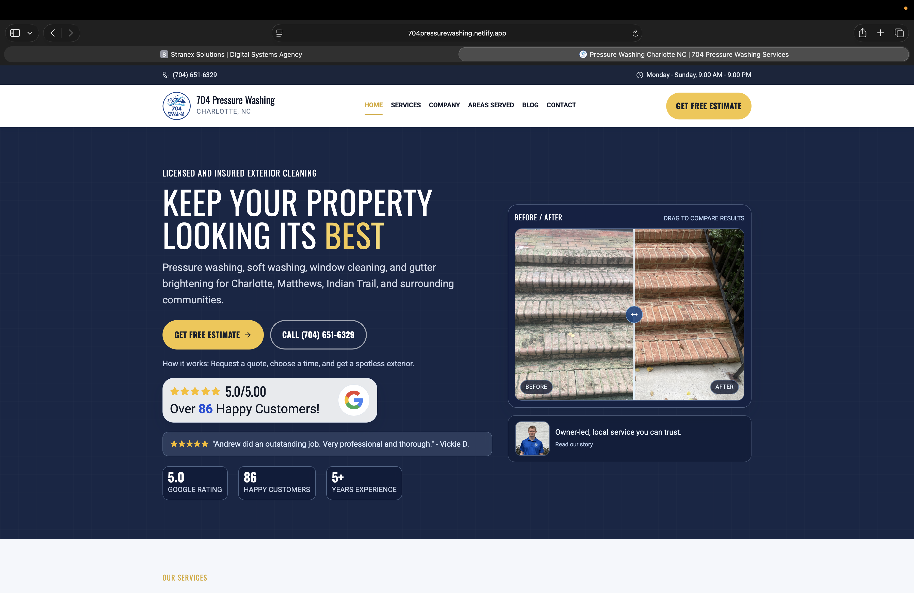 704 Pressure Washing screenshot